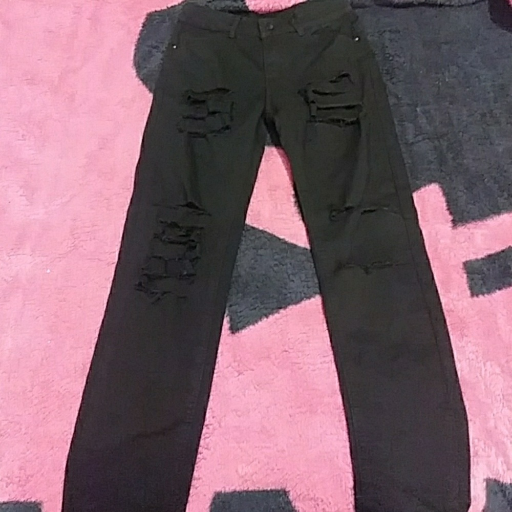 Black ripped jeans